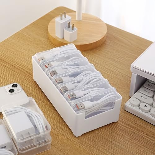 7 Case Cable Storage Box with Cable Straps and Label Stickers - Image 5