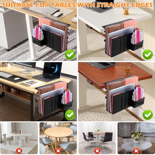 Desk Side Storage, 2 Tier Steel Hanging Organizer - Image 7