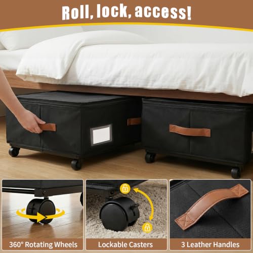 Large Under Bed Storage Containers with Wheels, 2-Pack Underbed - Image 5