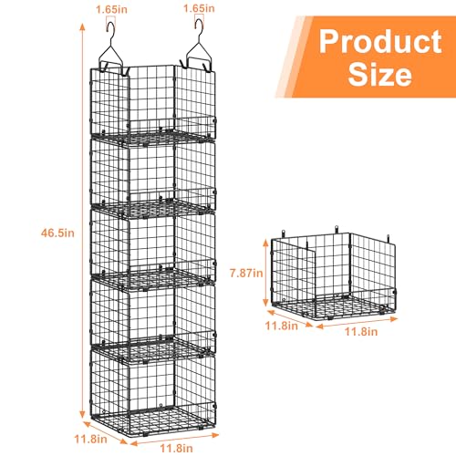 Sonyabecca 5-Tier Hanging Closet Organizer – Black Closet Storage - Image 4