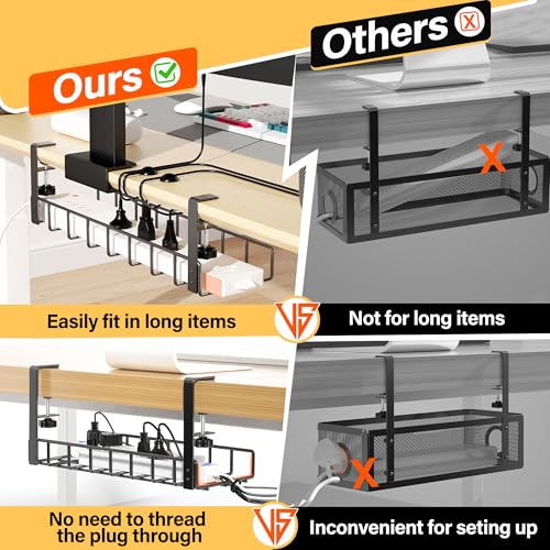 2 Pack Cable Management Under Desk Tray, 31.4" No Drill - Image 3