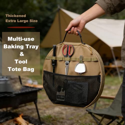Round Baking Tray Storage Bag with Pocket & Tool Hanging Straps - Image 3