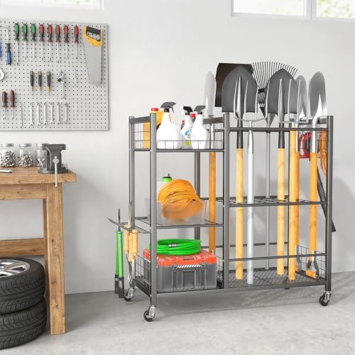 Ultrawall Garden Tool Organizer with Wheels, Yard Tool Storage - Image 8