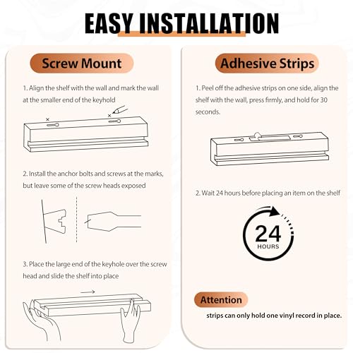 Record Wall Display No Drill with 2 Mount Options(Adhesive - Image 5