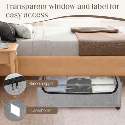 Under Bed Storage with Wheels, 2 Pack Under Bed Storage - Image 5