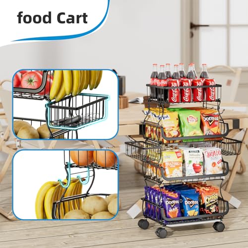 Simple Trending Stackable Cart, Fruit Vegetable Basket - Image 5