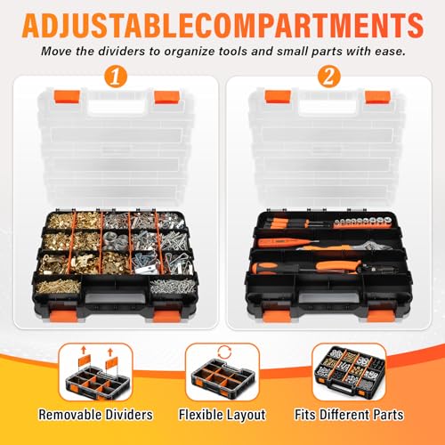 DIYSELF Screw Organizer, Double-Sided 34-Compartment - Image 4