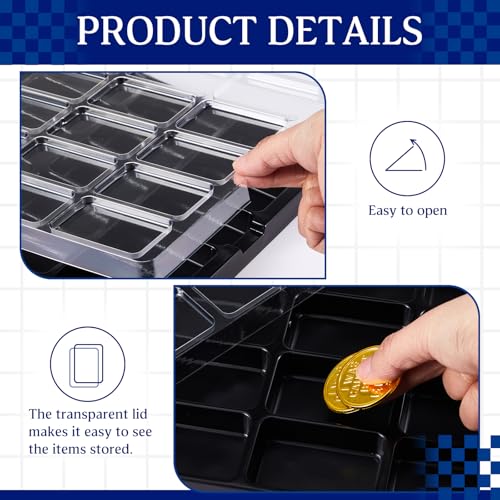 Novabright 10 Pack Game Piece Counter Trays with Clear Lids - Image 5