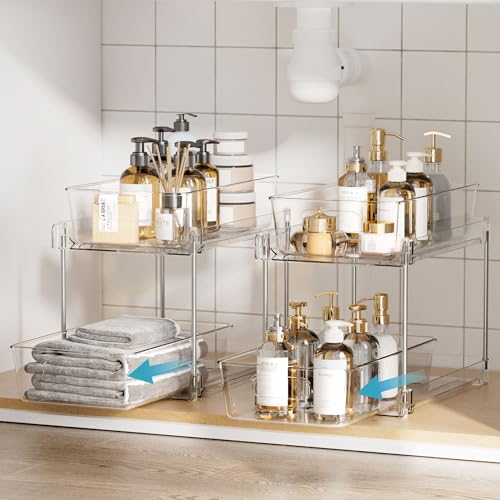 Vtopmart 2 Pack Pull Out Bathroom Under Sink Organizer - Image 3