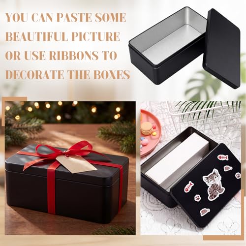 Hotop Black Metal Tin Box with Lid, 7 x 3.8 x 2.5 Inch - Image 7