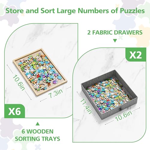 CODACE 1500 Pieces Puzzle Table with Drawers | Home Organization - Image 6