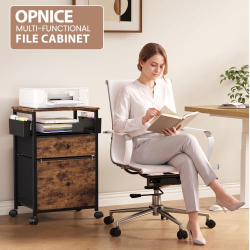 File Cabinet, Rolling Cart with 2 Storage Drawers and 2 - Image 7