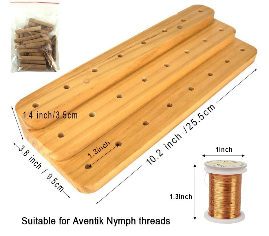 Riverruns Fly Tying Thread Spool Stand Nature Wood Spool - Image 3