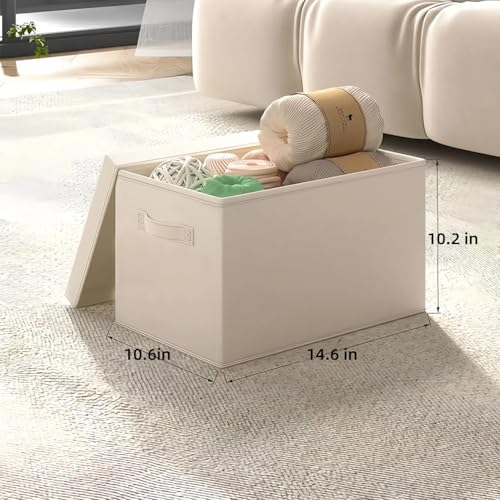 2-Pack Fabric Storage Bins with Lids 14.6 * 10.6 * 10.2 - Image 4