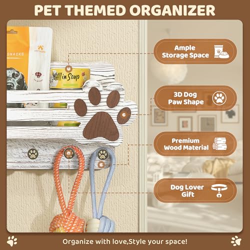MTERSN Dog Leash Holder for Wall with Wall Shelf for Dog - Image 6