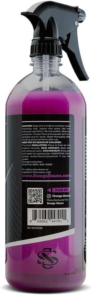 Wipe Out | Passion Fruit Scent | Water Spot Remover 32oz bottle by Swags Sauce – This ceramic-infused water spot remover tackles the toughest hard water spots on gel coat, plastic, and glass.