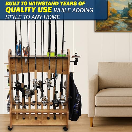 Rush Creek Creations Rolling Rod Holder for 16 | Garage Storage - Image 5