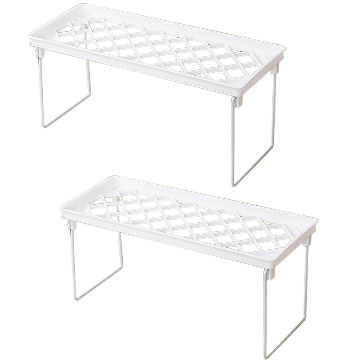 2 Pack Storage Rack, White Leakage Shelf for Placing Cups - Image 1