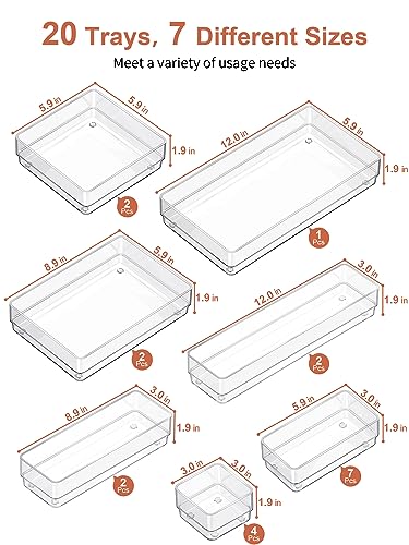 SMARTAKE 20-Piece Drawer Organizer with Non-Slip Sil | All Products - Image 3