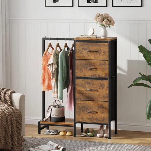 HIGDBFE Tall Dresser 44''H with Hanging Rack, 4 Draw | All Products - Image 4