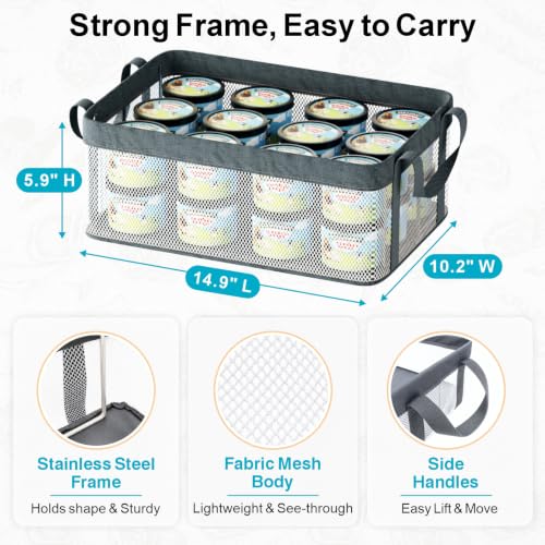Freezer Organizer Bins - Sturdy Fabric & Stainless Steel Support - Image 3