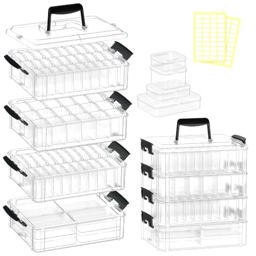 Bead Storage Organizer, 76 Small Containers and Lids, 4 Sizes - Image 2