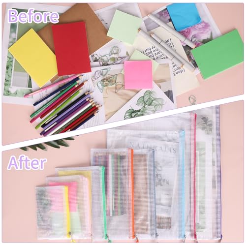 EOOUT 42pcs Mesh Zipper Pouch, 8 Sizes Waterproof Zipper Bags - Image 6