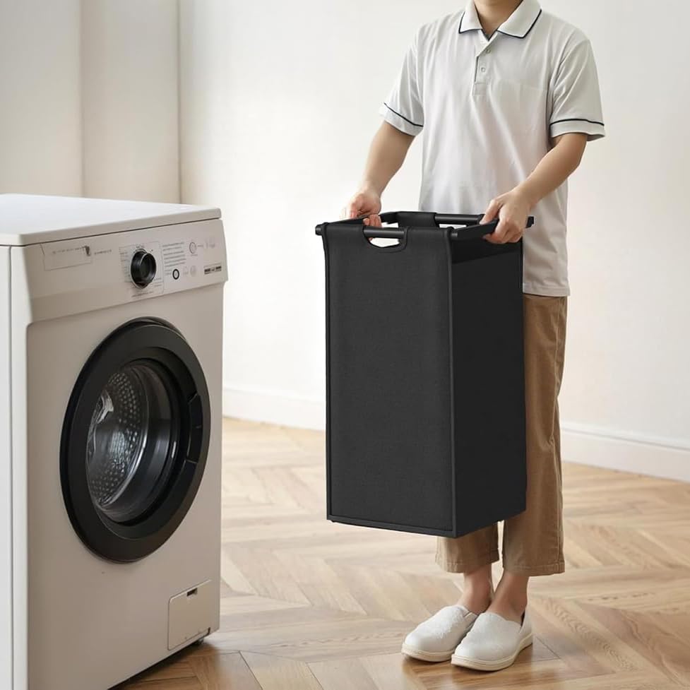 Herture Laundry Sorter 3 Section Laundry Hamper with Shelf - Image 8