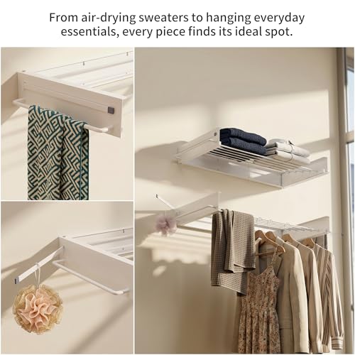Wall Mounted Drying Rack, 31.5" Foldable Laundry Drying Rack - Image 5