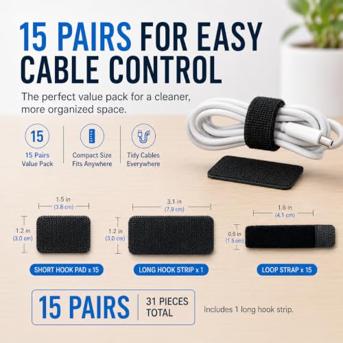 Under Desk Cable Management Ties, 20 Pack - Image 8