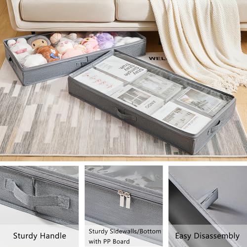 Berdeng 3 Pack Under Bed Storage Containers, Low Profile - Image 6