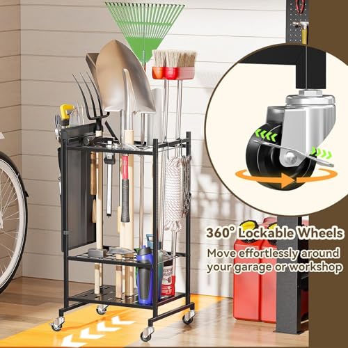Garden Tool Organizer with Wheels, Freestanding Garden - Image 4