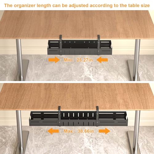 REALINN Under Desk Cable Management Tray Black - Image 5