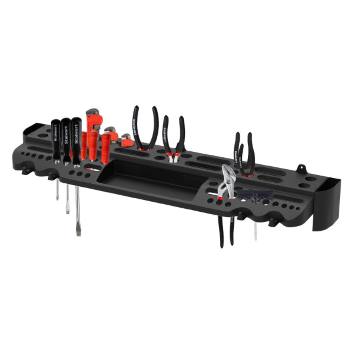 Stalwart Wall Mount Hand Tool Organizer with 61 Holes and 4 Hooks - Image 1