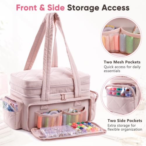 AMOIGEE Puffy Double-Layer Sewing Storage Bag with 2 Clear - Image 6