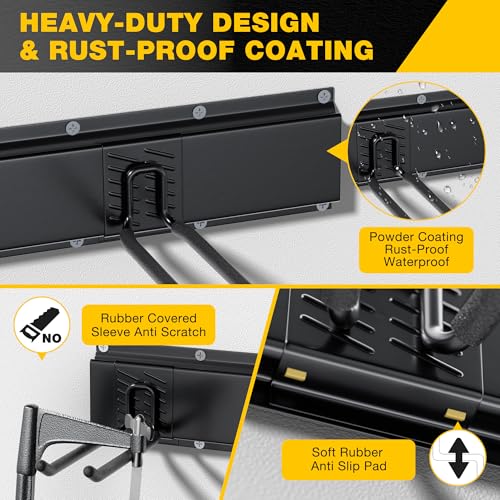 Garage Tool Organizer Wall Mount with 32 inches Rails | Garage Storage - Image 5