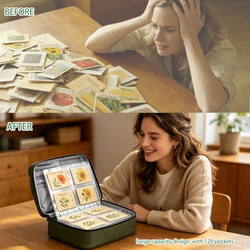 Seed Storage Organizer Binder with 20 Pcs Seed Envelopes & - Image 7