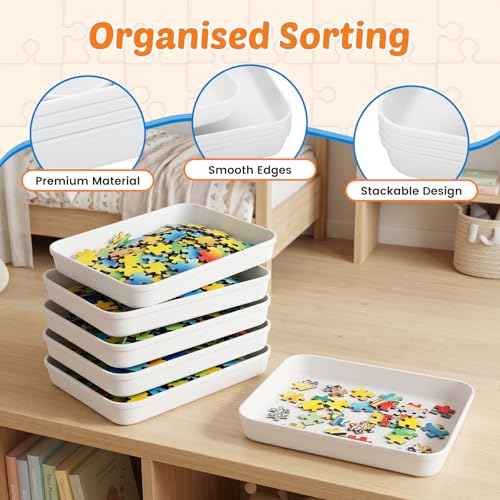 Puzzle Sorting Trays, 6 Pack Extra Large Stackable Trays - Image 5