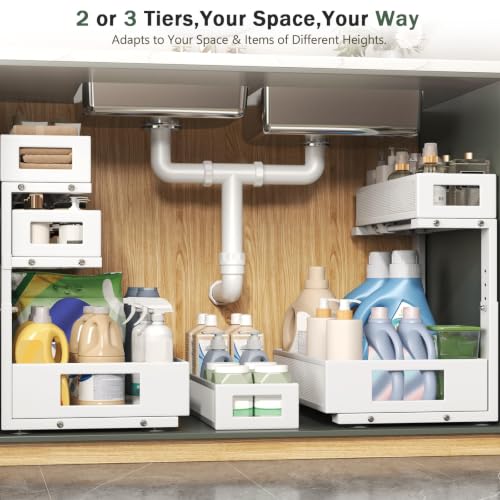 3-Tier Pull Out Under Sink Organizer,2-Pack Heavy Duty - Image 5