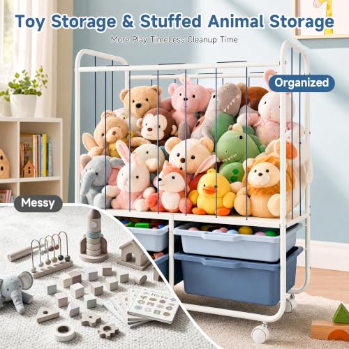 Stuffed Animal Storage with 4 Drawers, Large Capacity Toy Storage - Image 6