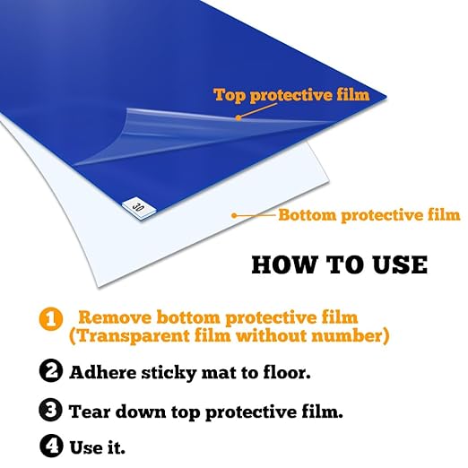 SATECH Sticky/Tacky/Adhesive Mat 26" x 45" Blue (Case of 4 Mats,30 Sheets Each) for Cleanroom Laboratory Hospital Construction Pets