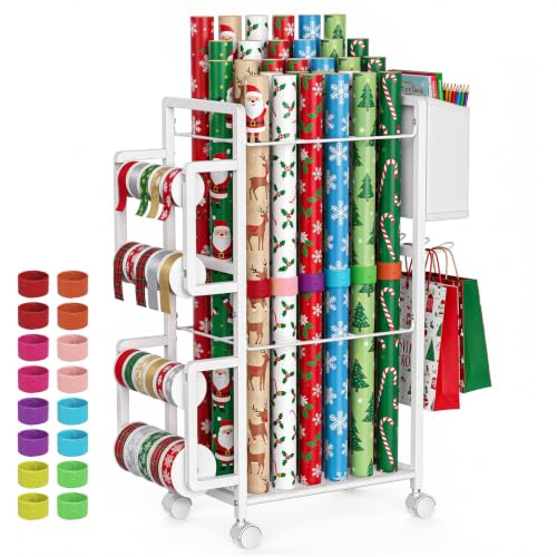 Lewondr Wrapping Paper Organizer Storage, Rolling Gift - Image 2