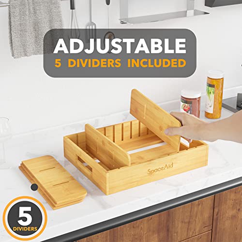 SpaceAid Bamboo Lid Organizer, Kitchen Pantry Lids H | All Products - Image 7