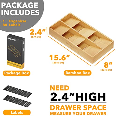 SpaceAid Bamboo Silverware Drawer Organizer with Lab | All Products - Image 5