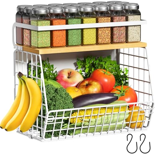 Magnetic Fridge Shelf with Wood Lid, Fruit Potato Onion - Image 2