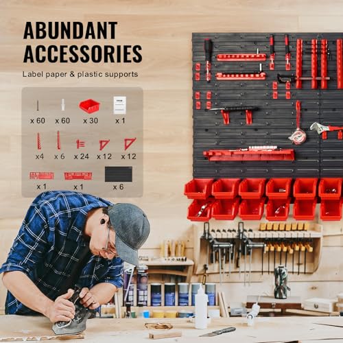 VEVOR Wall Mounted Storage Rack System, 30-Bin Parts | All Products - Image 6