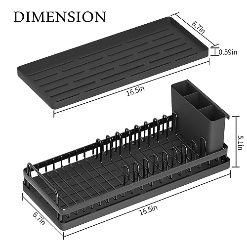 CHLORYARD Small Dish Drying Rack, Compact Sink Dish Drainer Plate - Image 7