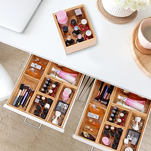 Fabsome Bathroom Drawer Organizer, Bamboo Box Bin for Junk Vanity - Image 4