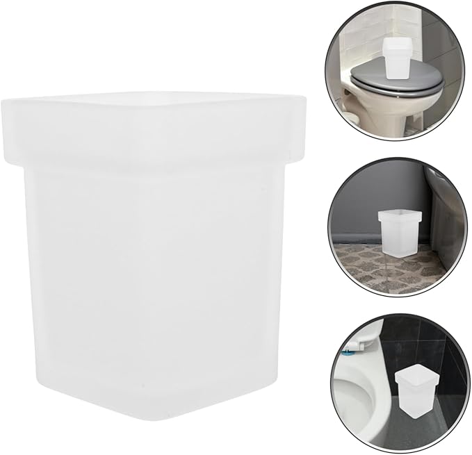Toilet Bowl Brush Cup Ceramic Holder Bathroom Scrubber Frosted Design Easy Maintenance