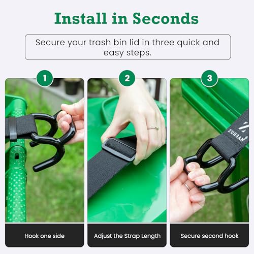Heavy Duty Trash Can Lock Strap, Adjustable Garbage Bin - Image 6